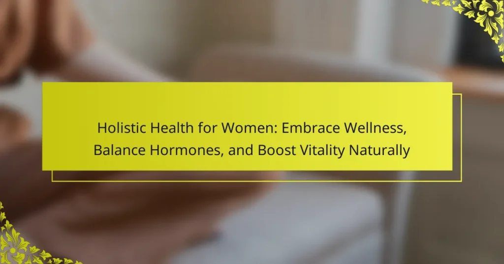 Holistic Health for Women: Embrace Wellness, Balance Hormones, and Boost Vitality Naturally