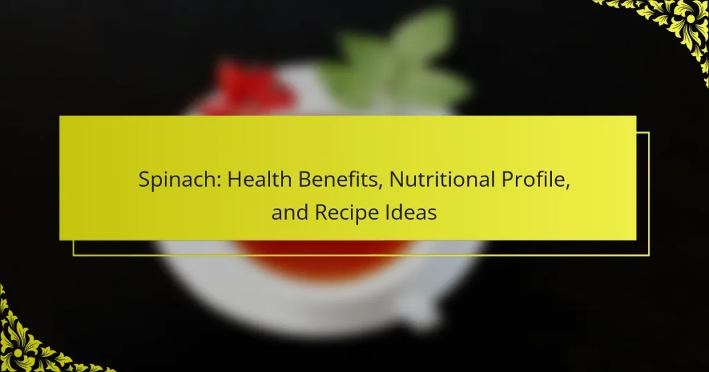 Spinach: Health Benefits, Nutritional Profile, and Recipe Ideas