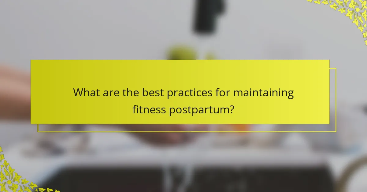 What are the best practices for maintaining fitness postpartum?