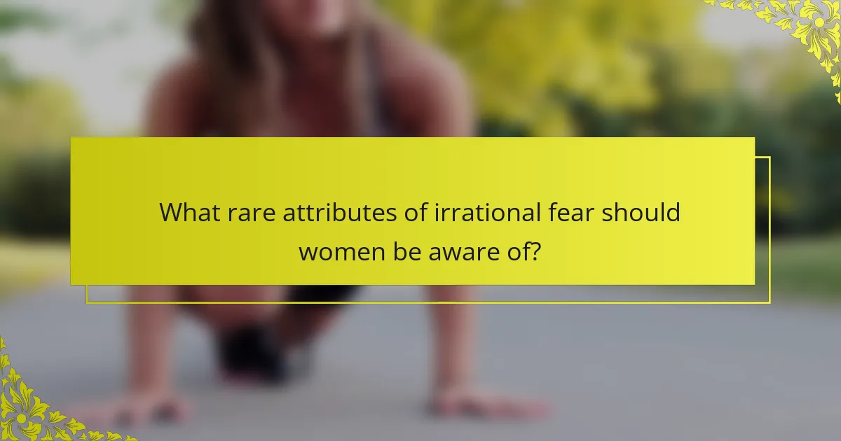 What rare attributes of irrational fear should women be aware of?